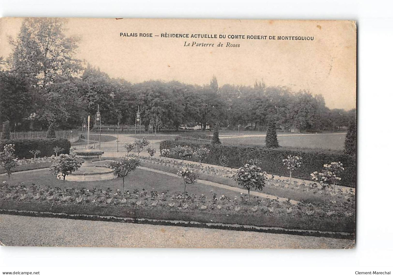 PALAIS ROSE - Résidence Actuelle Du Comte Robert De Montesquiou - Le Parterre De Roses - état - Autres & Non Classés