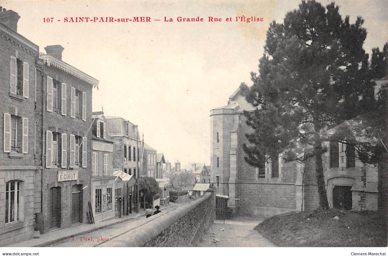 SAINT PAIR SUR MER - La Grande Rue Et L'Eglise - Très Bon état - Saint Pair Sur Mer