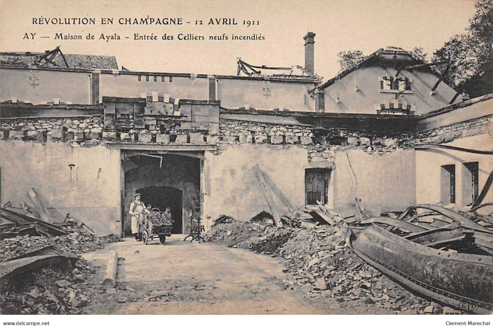 Révolution En Champagne 1911 - AY - Maison De Ayala - Entrée Des Celliers Neufs Incendiés - Très Bon état - Ay En Champagne