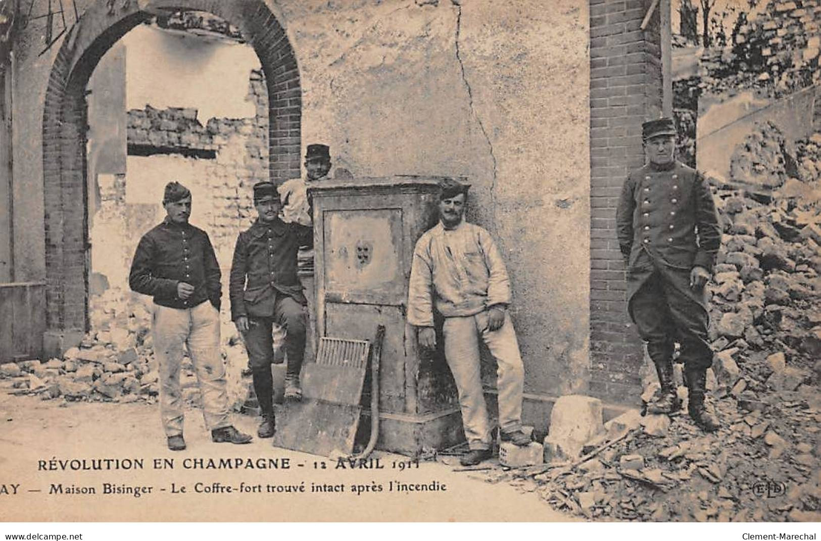 Révolution En Champagne 1911 - AY - Maison Bisinger - Le Coffre Fort - Très Bon état - Ay En Champagne