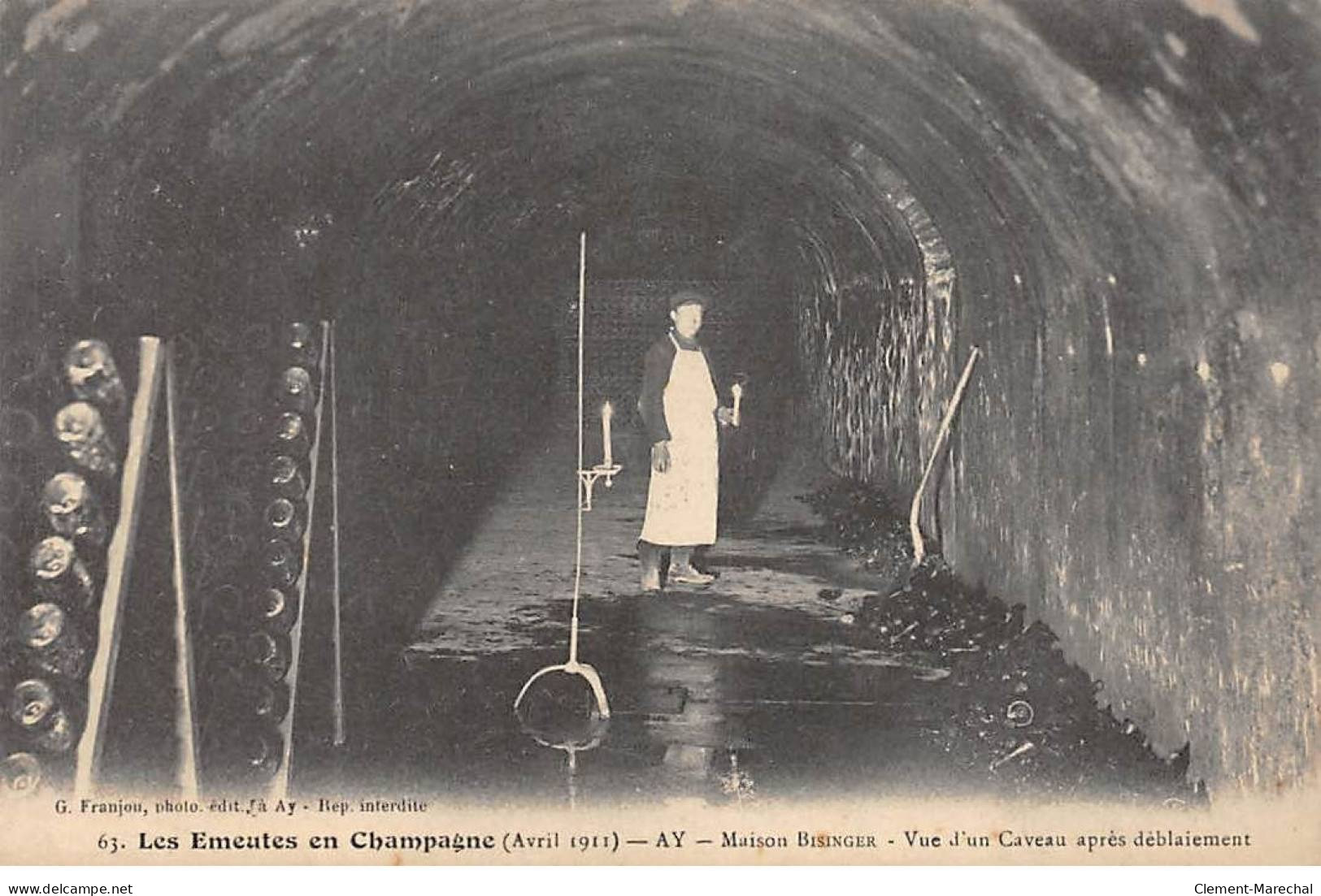 Les Emeutes En Champagne 1911 - AY - Maison Bisinger - Vue D'un Caveau - Très Bon état - Ay En Champagne
