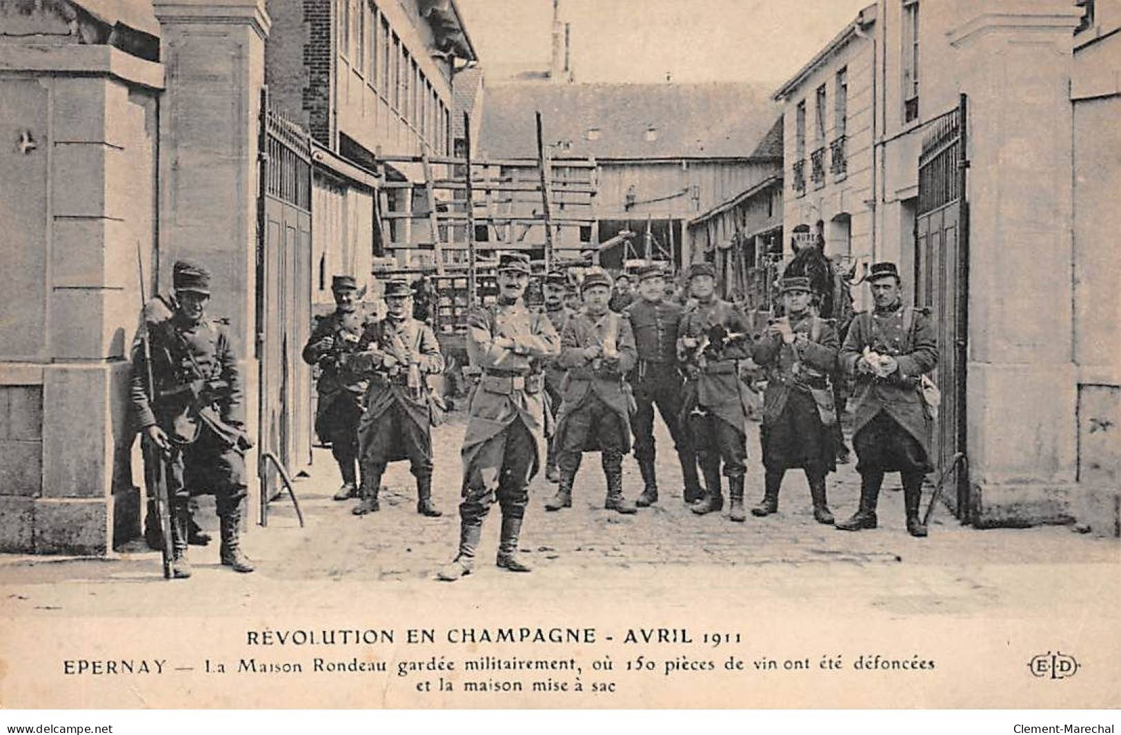 Révolution En Champagne 1911 - AY - La Maison Rondeau Gardée Militairement - état - Ay En Champagne