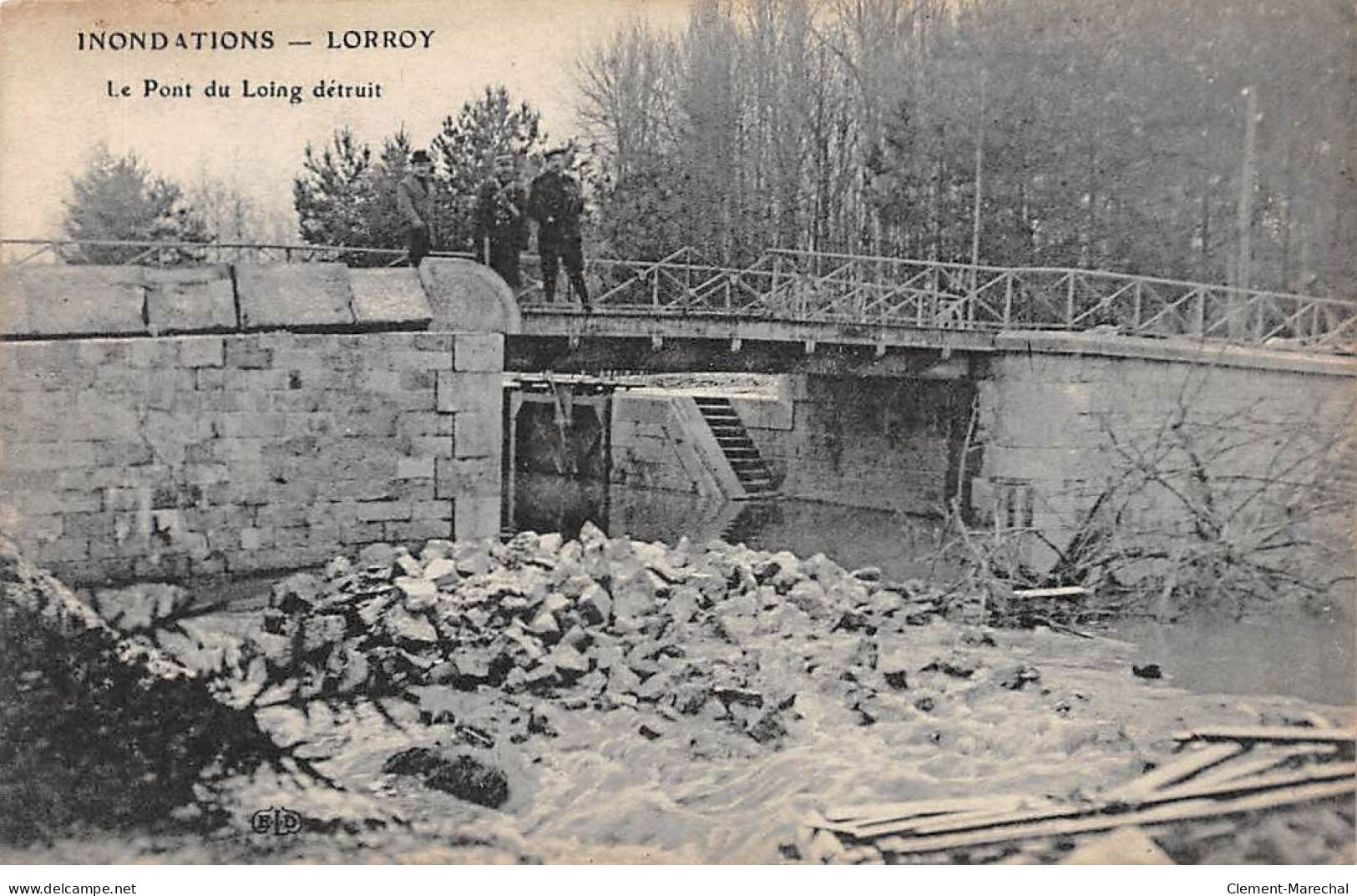 Inondations - LORROY - Le Pont Du Loing Détruit - Très Bon état - Autres & Non Classés