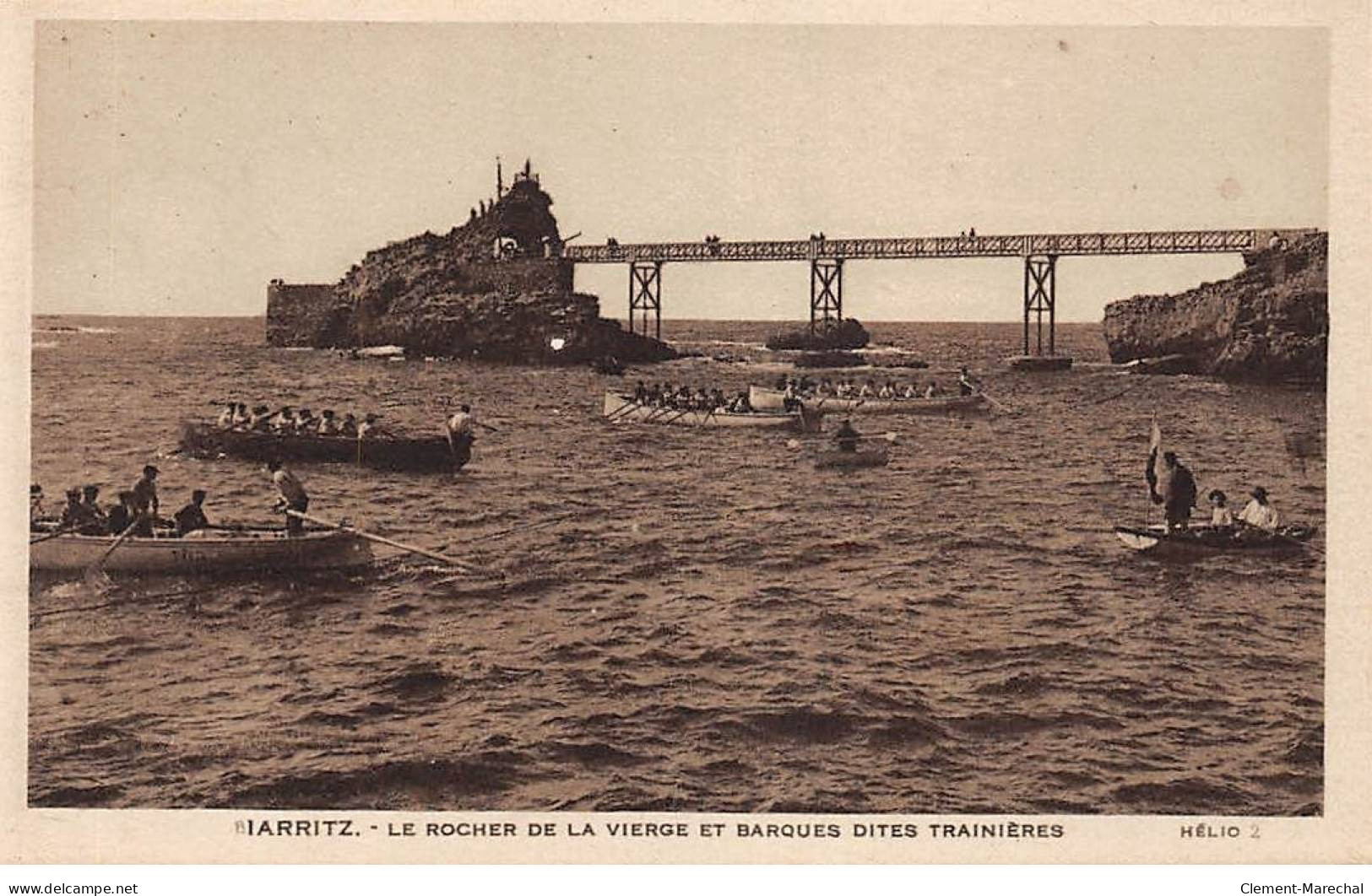 BIARRITZ - Le Rocher De La Vierge Et Barques Dites Trainières - Très Bon état - Biarritz