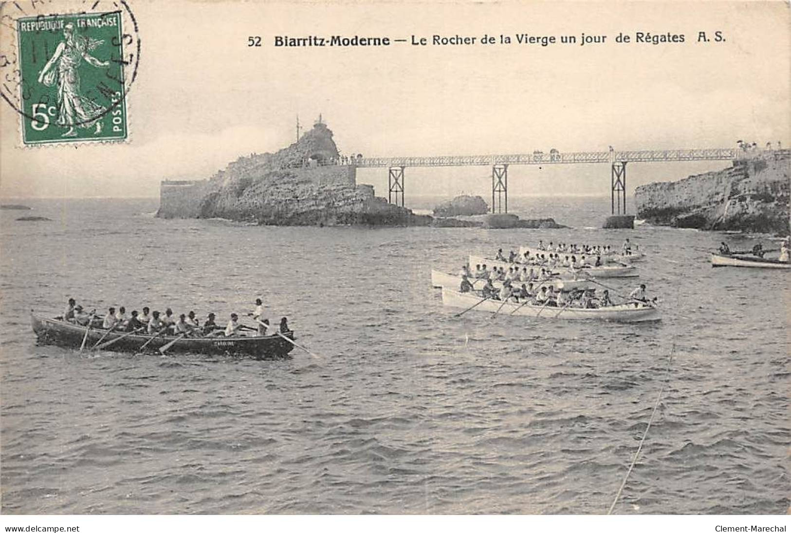 BIARRITZ Moderne - Le Rocher De La Vierge Un Jour De Régates - Très Bon état - Biarritz