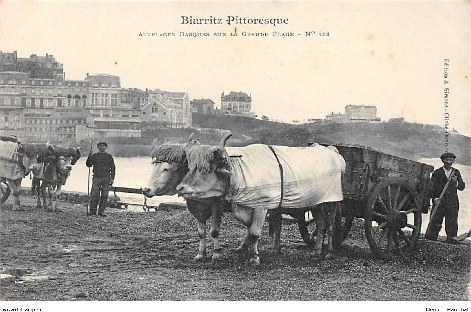 BIARRITZ Pittoresque - Attelage Basques Sur La Grande Plage - Très Bon état - Biarritz
