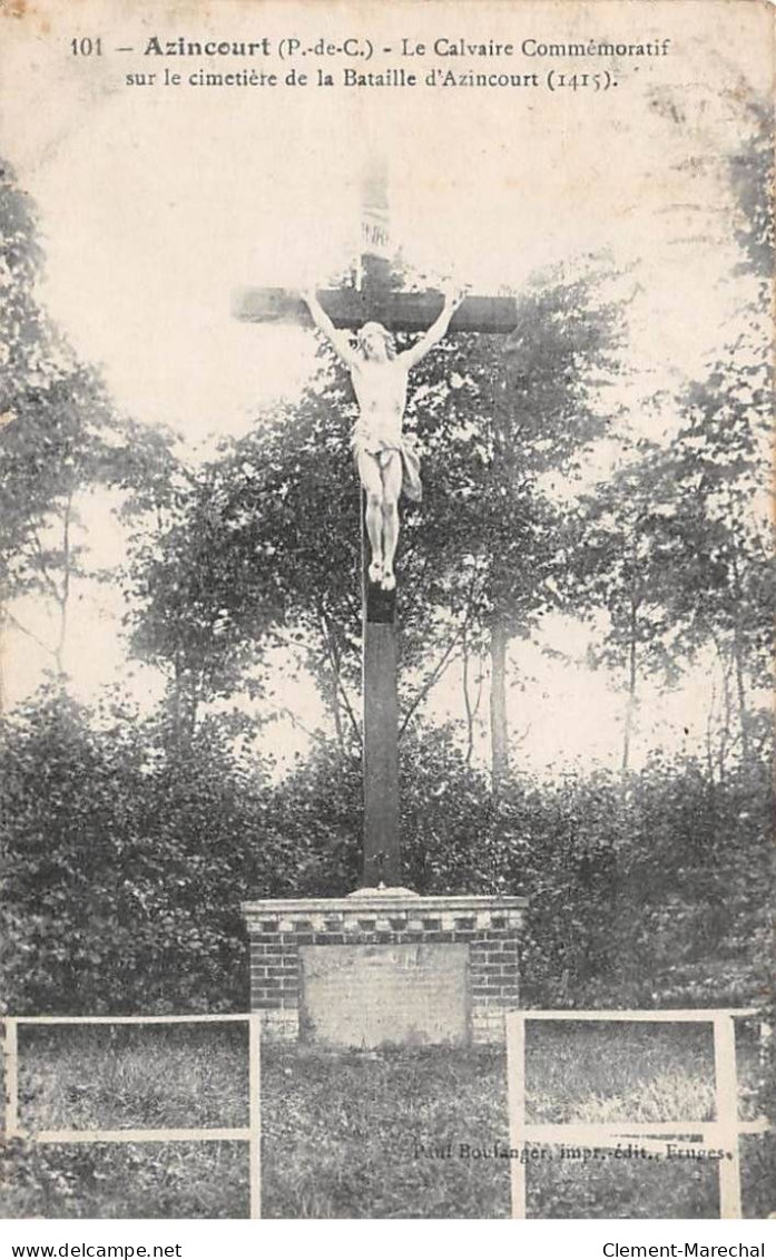 AZINCOURT - Le Calvaire Sur Le Cimetière De La Bataille D'Azincourt - Très Bon état - Autres & Non Classés