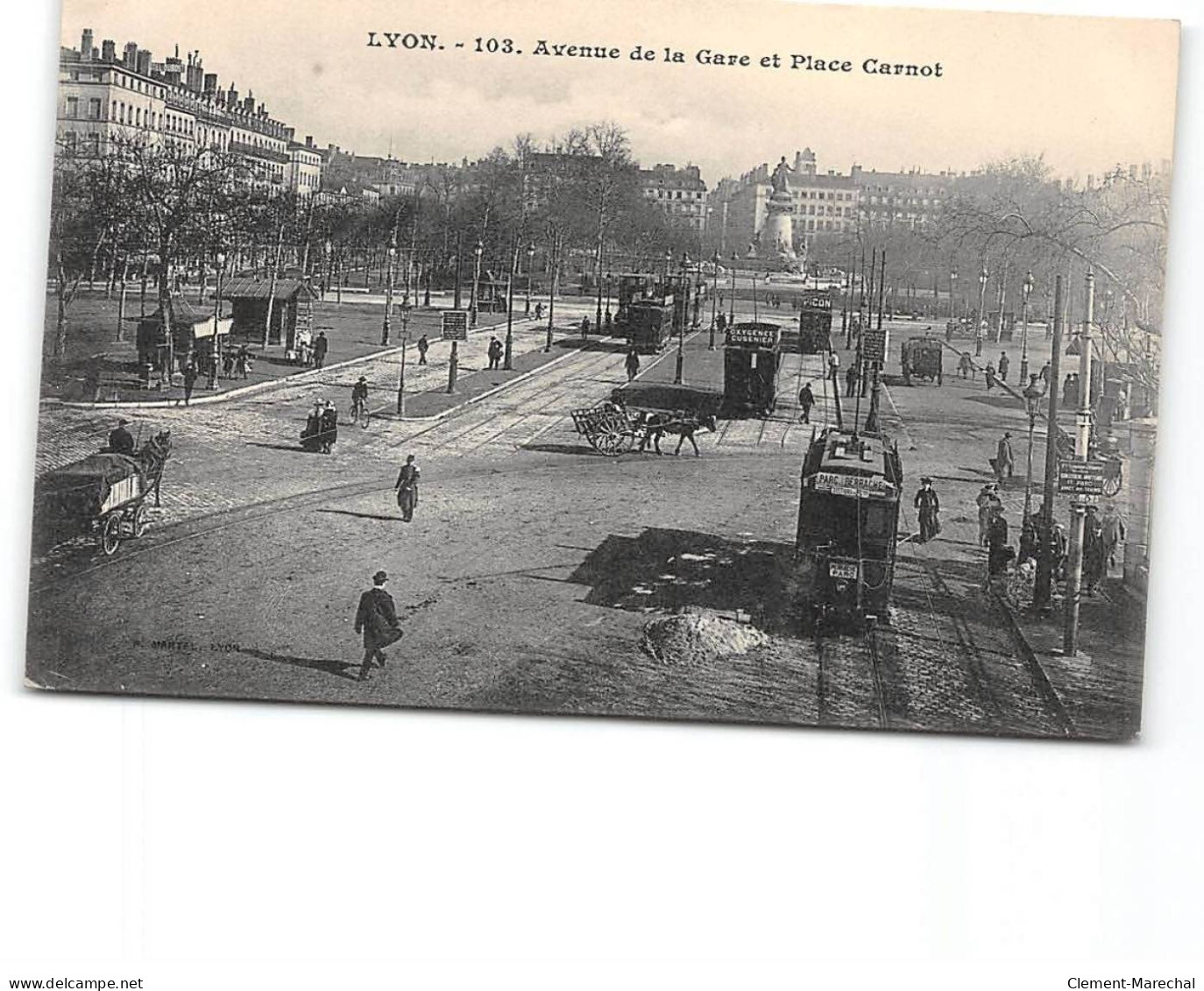 LYON - Avenue De La Gare Et Place Carnot - Très Bon état - Otros & Sin Clasificación