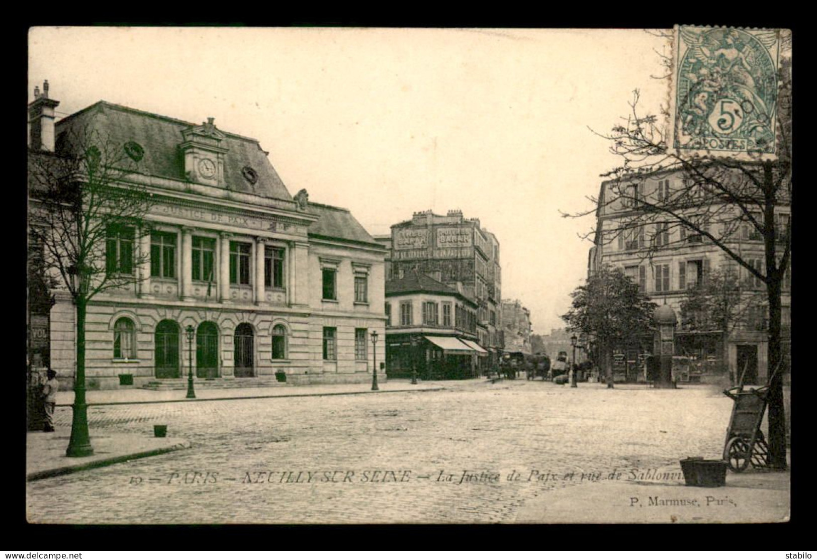 92 - NEUILLY-SUR-SEINE - LA JUSTICE DE PAIX ET RUE DE SABLONVILLE - Neuilly Sur Seine