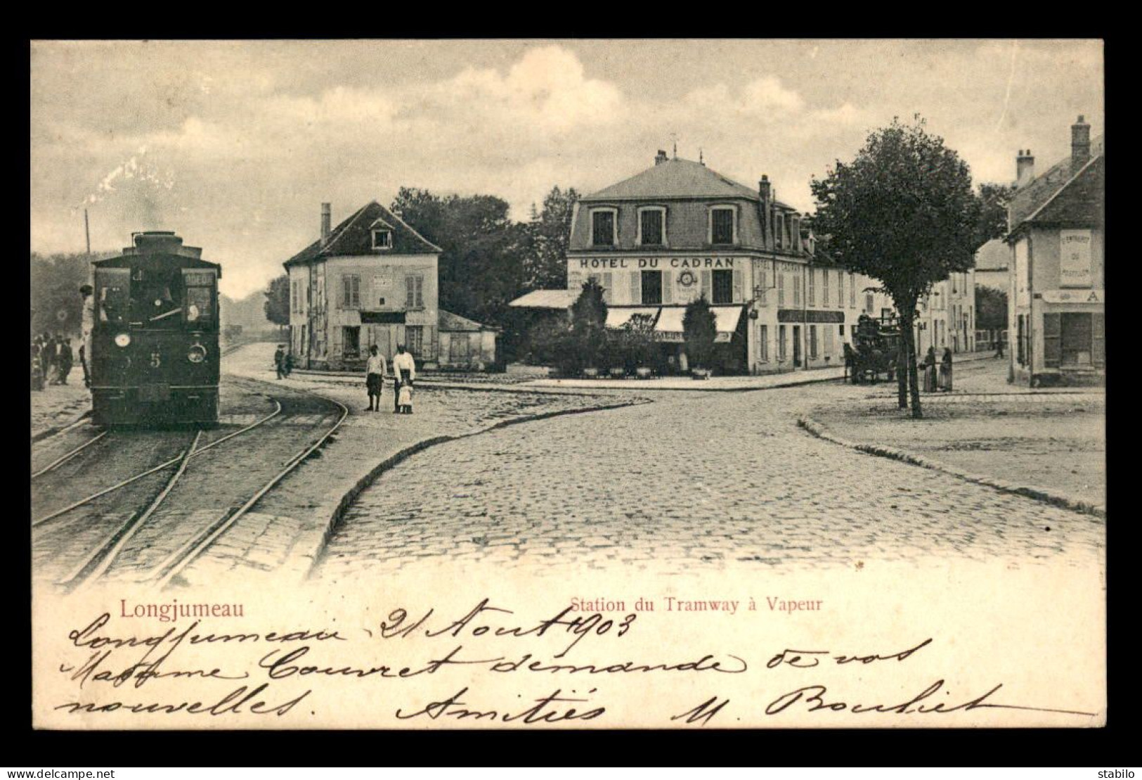 91 - LONGJUMEAU - STATION DU TRAMWAY A VAPEUR - HOTEL DU CADRAN - Longjumeau