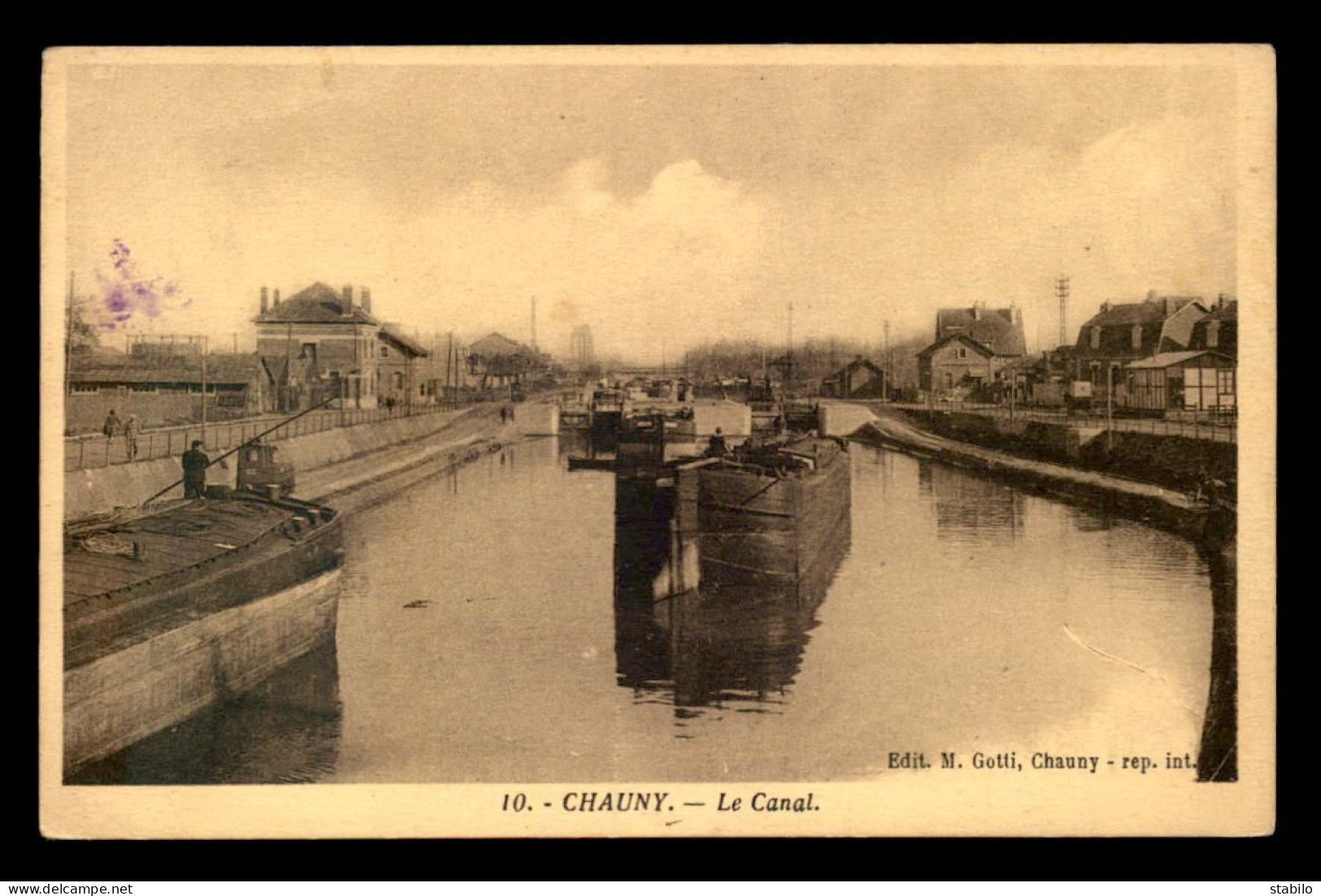 02 - CHAUNY - LE CANAL - PENICHES - TROLLET ELECTRIQUE - Chauny