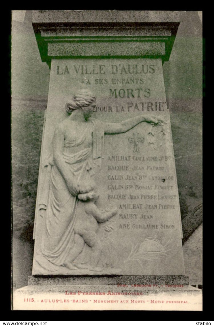 09 - AULUS-LES-BAINS - MONUMENT AUX MORTS - Other & Unclassified