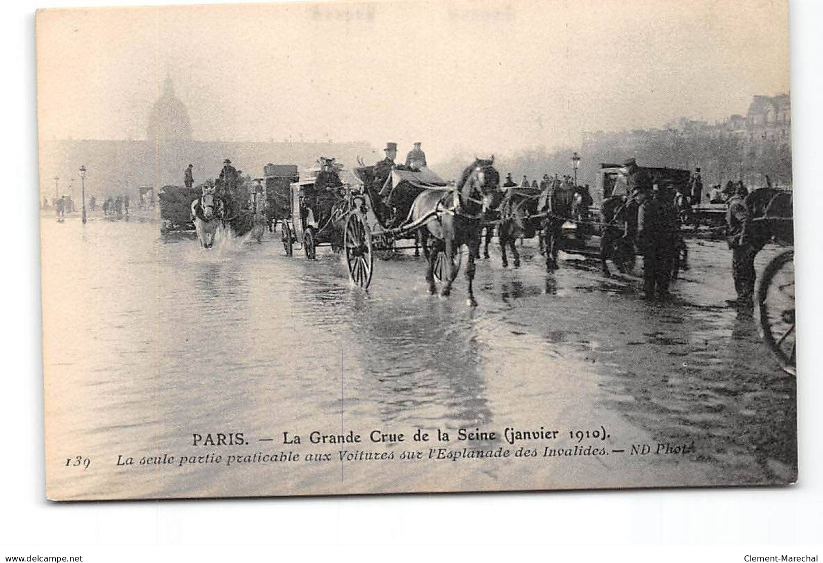 PARIS - La Grande Crue De La Seine - Janvier 1910 - Esplanade Des Invalides - Très Bon état - Inondations De 1910