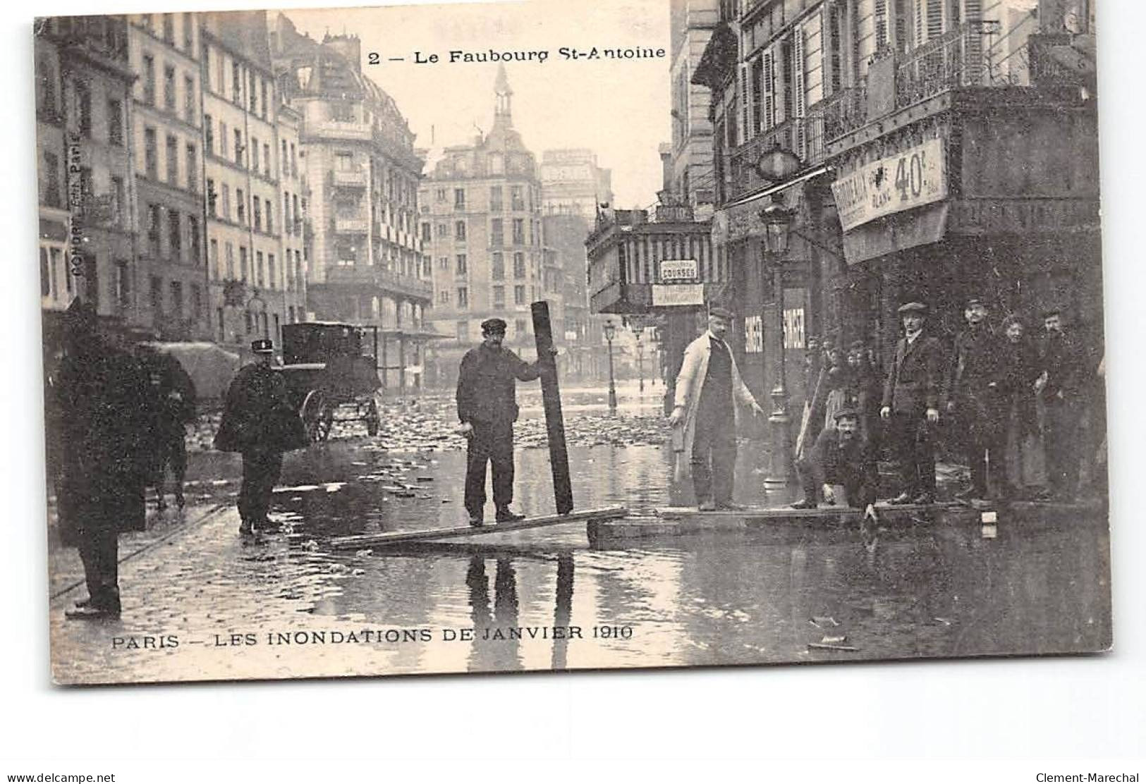 PARIS - Les Inondations De Janvier 1910 - Le Faubourg Saint Antoine - Très Bon état - Inondations De 1910