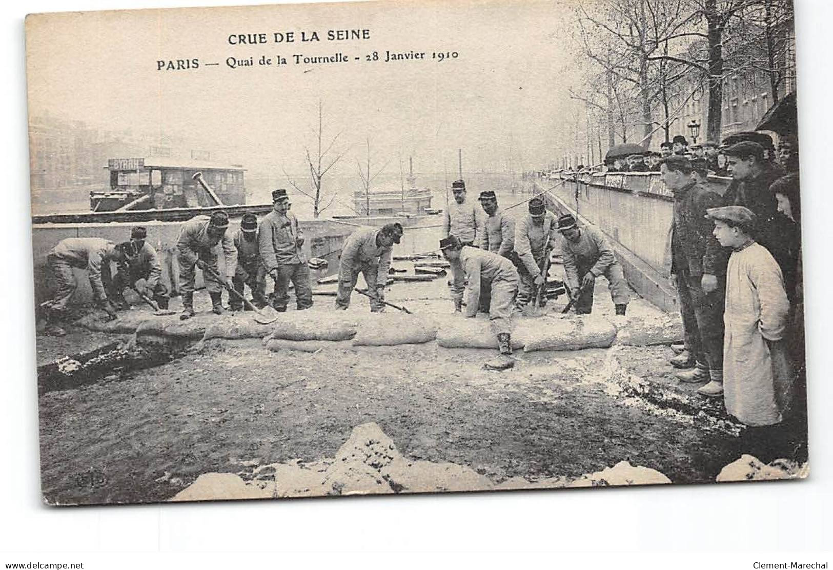 PARIS - Crue De La Seine - 28 Janvier 1910 - Quai De La Tournelle - Très Bon état - Inondations De 1910
