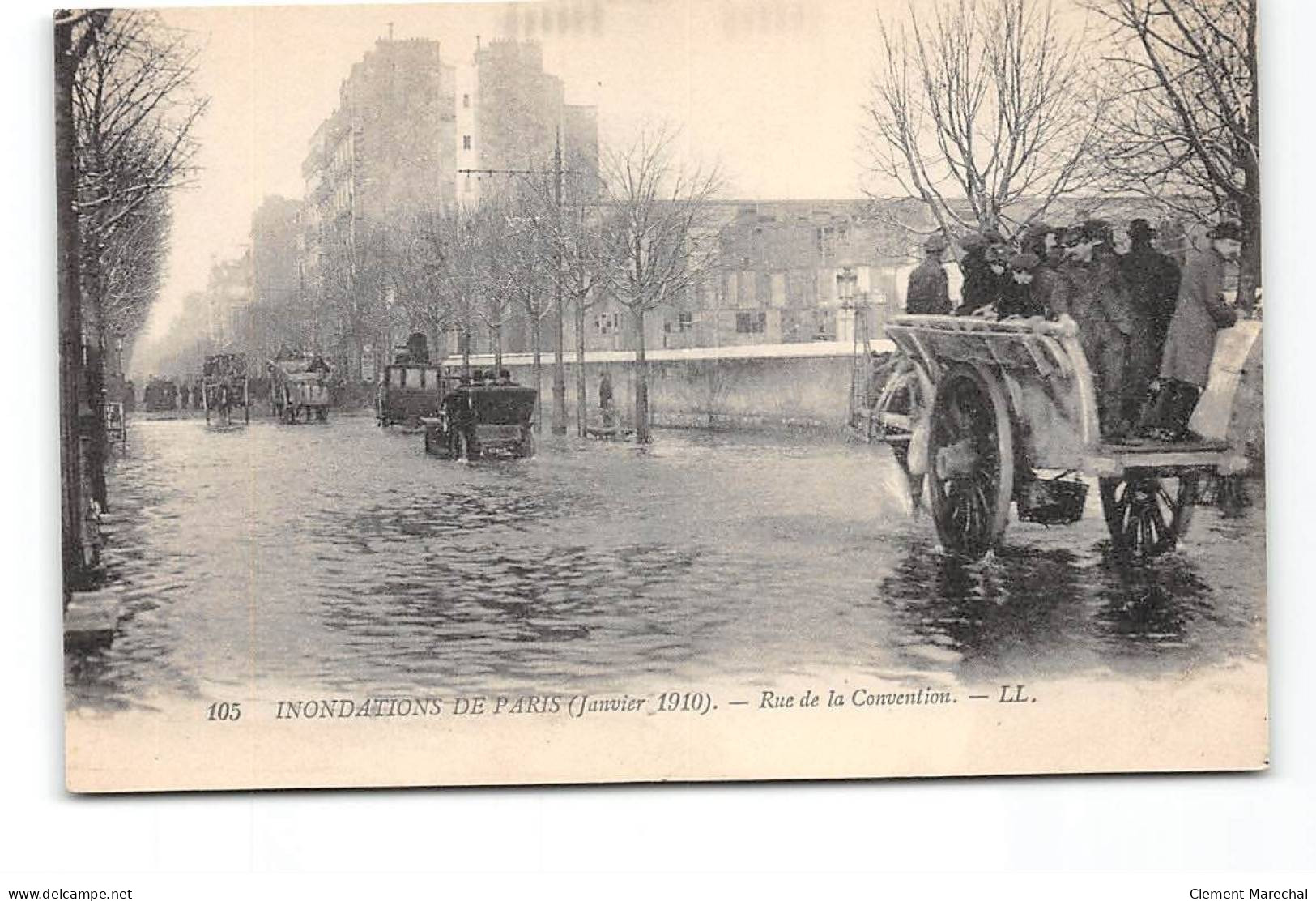 PARIS - Inondations De Paris - Janvier 1910 - Rue De La Convention - Très Bon état - Überschwemmung 1910