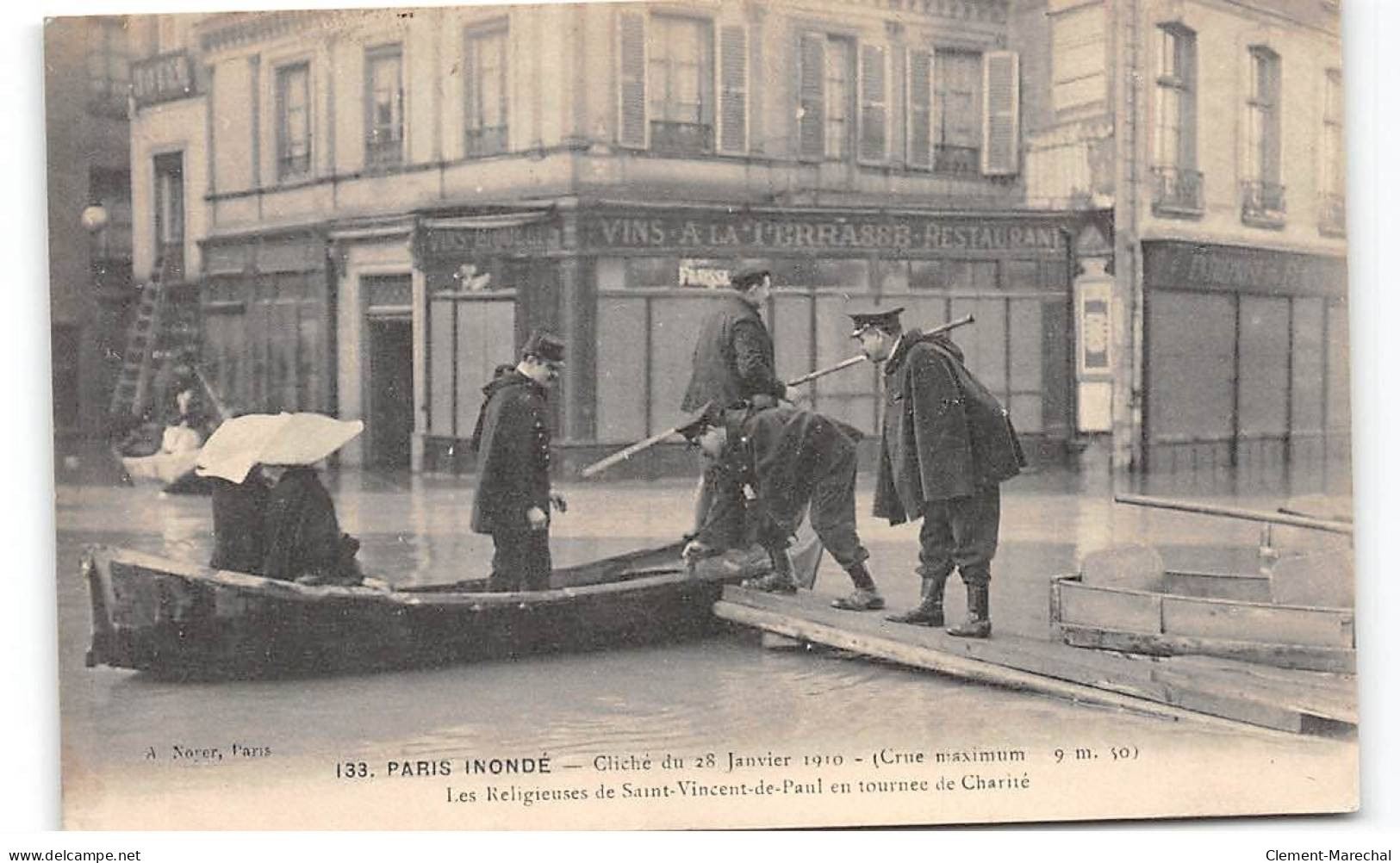 PARIS Inondé - Cliché Du 28 Janvier 1910 - Les Religieuses De Saint Vincent De Paul - état - Inondations De 1910