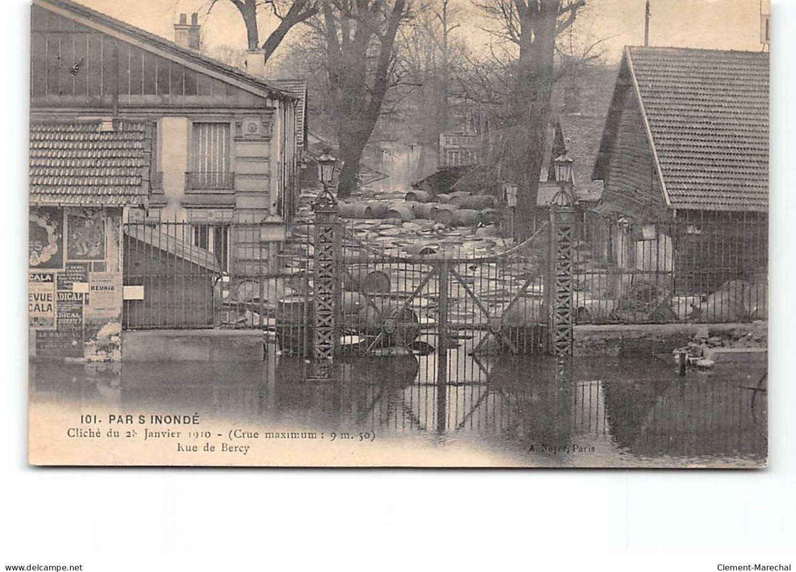 PARIS Inondé - Cliché Du 28 Janvier 1910 - Rue De Bercy - Très Bonétat - Paris Flood, 1910