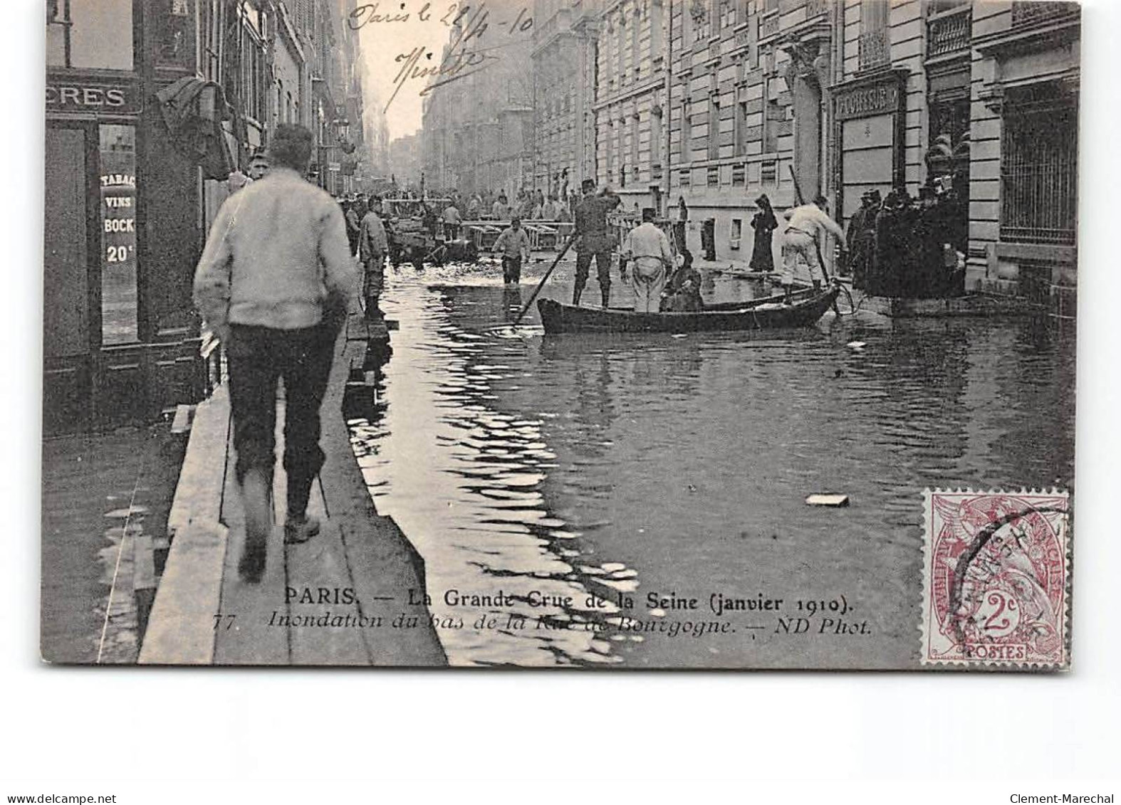 PARIS - La Grande Crue De La Seine - Janvier 1910 - Bas De La Rue De Bourgogne - Très Bonétat - Paris Flood, 1910