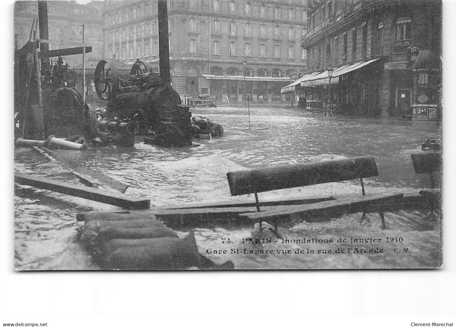 PARIS - Inondations De Janvier 1910 - Gare Saint Lazare Vue De La Rue De L'Arcade - Très Bon état - Paris Flood, 1910