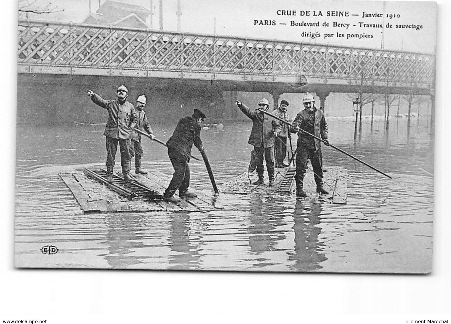 PARIS - Crue De La Seine - Janvier 1910 - Boulevard De Bercy - Travaux De Sauvetage - Pompiers - Très Bon état - Paris Flood, 1910