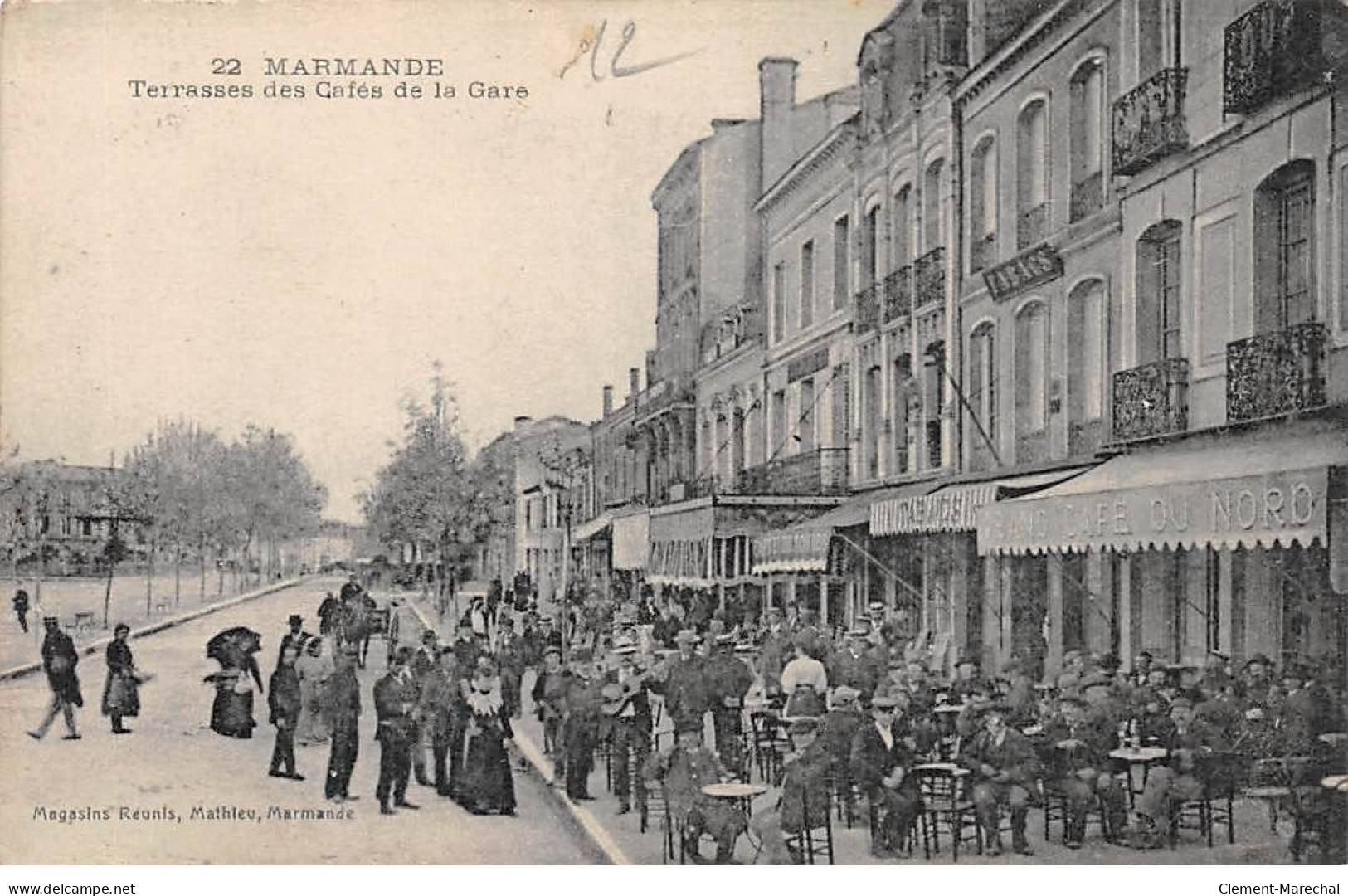 MARMANDE - Terrasses Des Cafés De La Gare - Très Bon état - Marmande