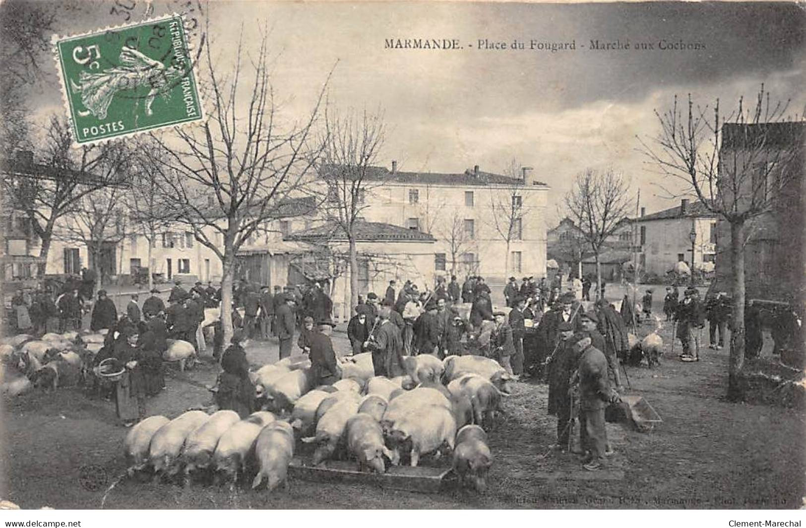 MARMANDE - Place Du Fougard - Marché Aux Cochons - état - Marmande