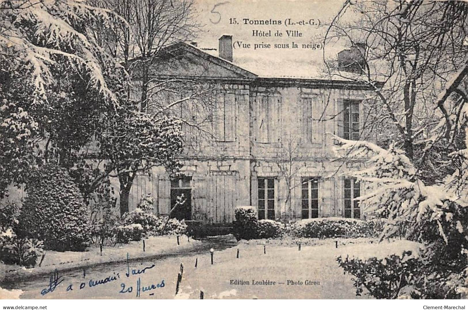 TONNEINS - Hôtel De Ville - Vue Prise Sous La Neige - état - Tonneins