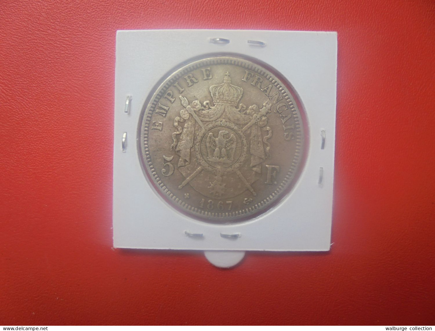 NAPOLEON III. 5 FRANCS 1867 "BB" ARGENT (A.2) - 5 Francs
