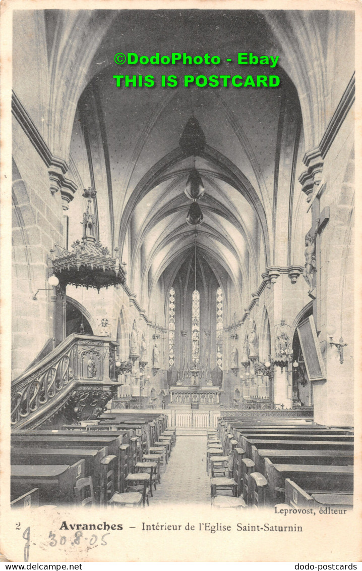 R453091 2. Avranches. Interieur De LEglise Saint Saturnin. Leprovost. 1905 - Mundo