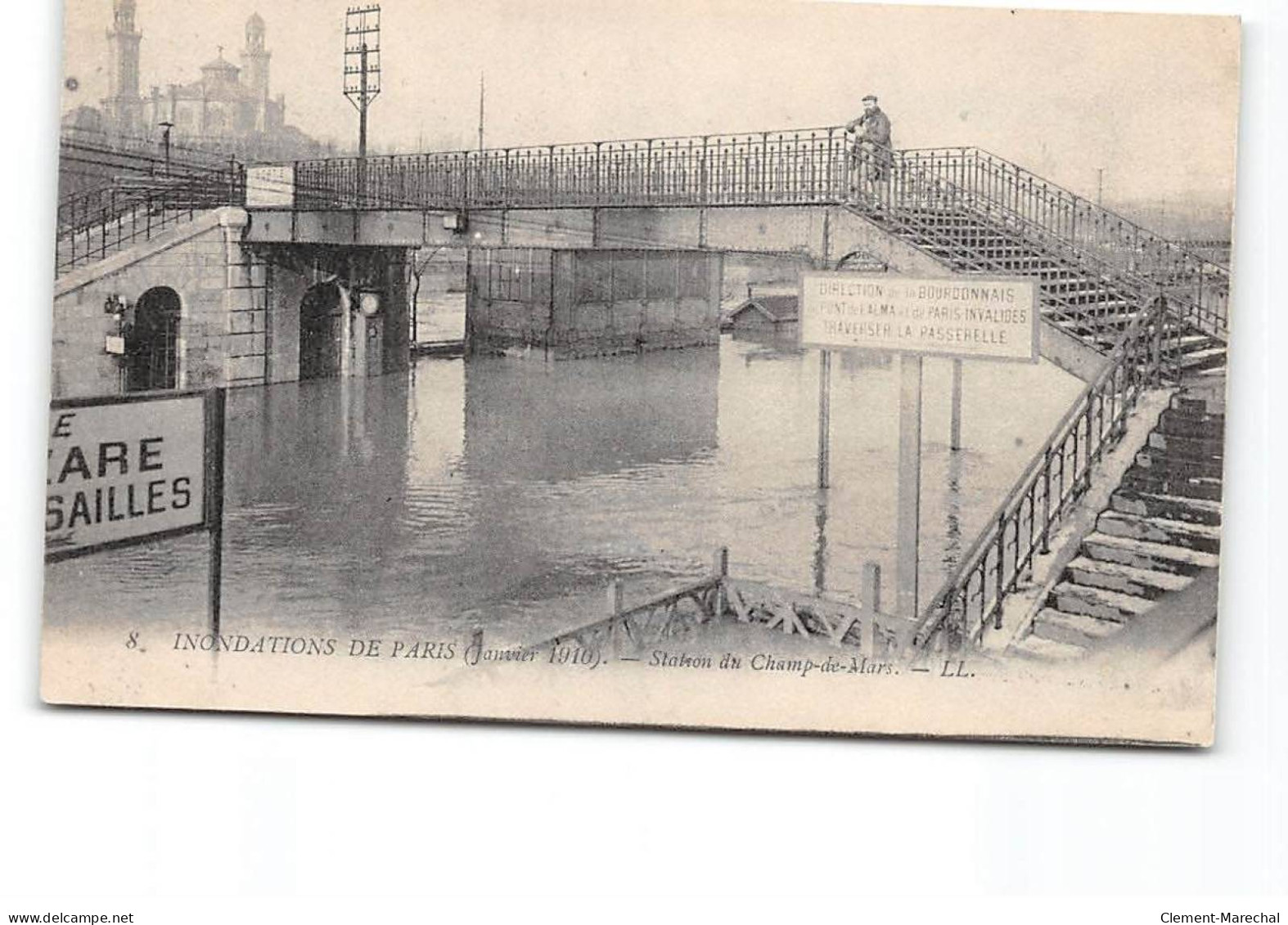 PARIS - Inondations De Paris - Station Du Champ De Mars - Très Bon état - Überschwemmung 1910