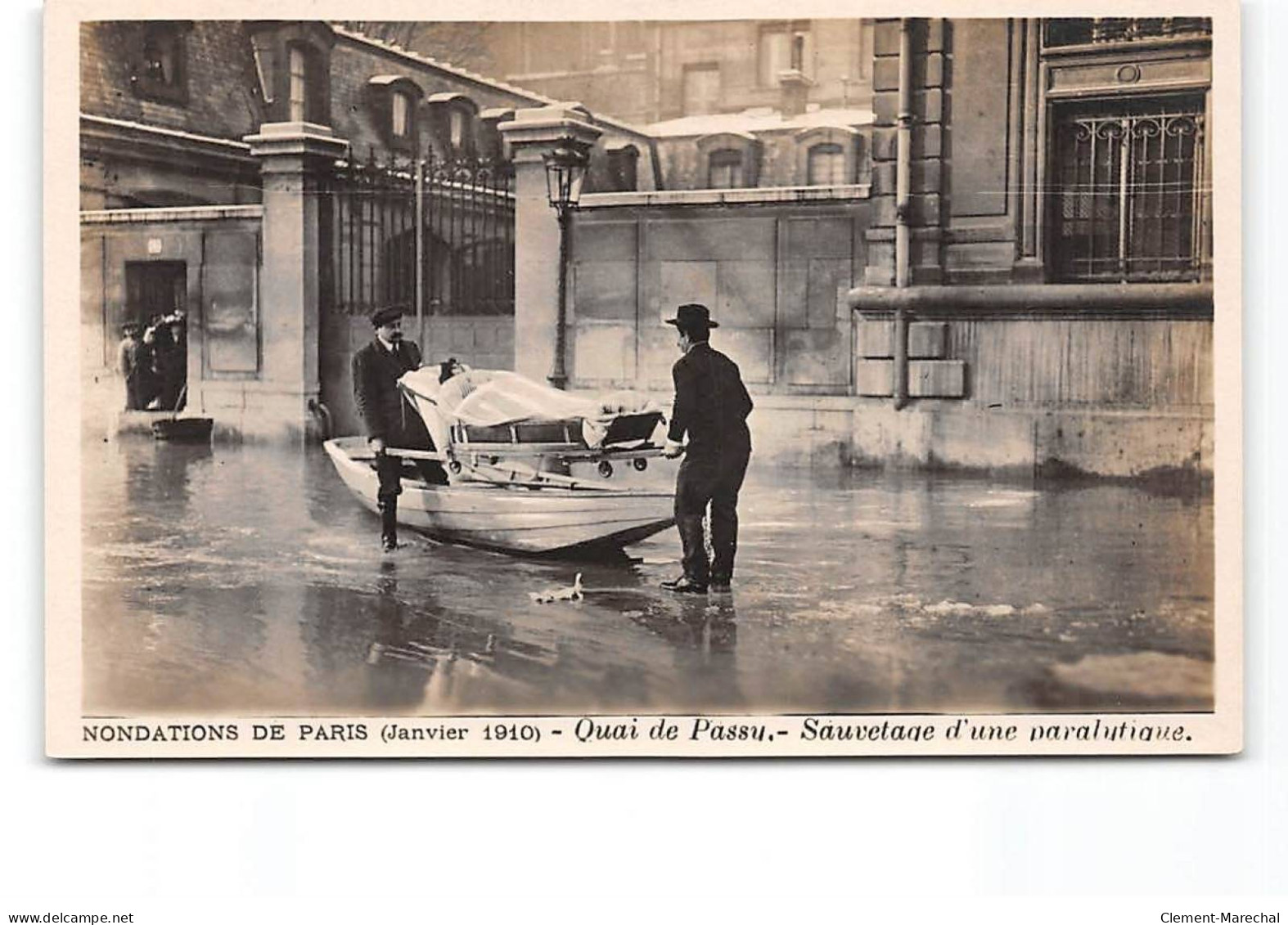 PARIS - Inondations De Paris - Janvier 1910 - Quai De Passy - Sauvetage D'un Paralytique - Très Bon état - Paris Flood, 1910