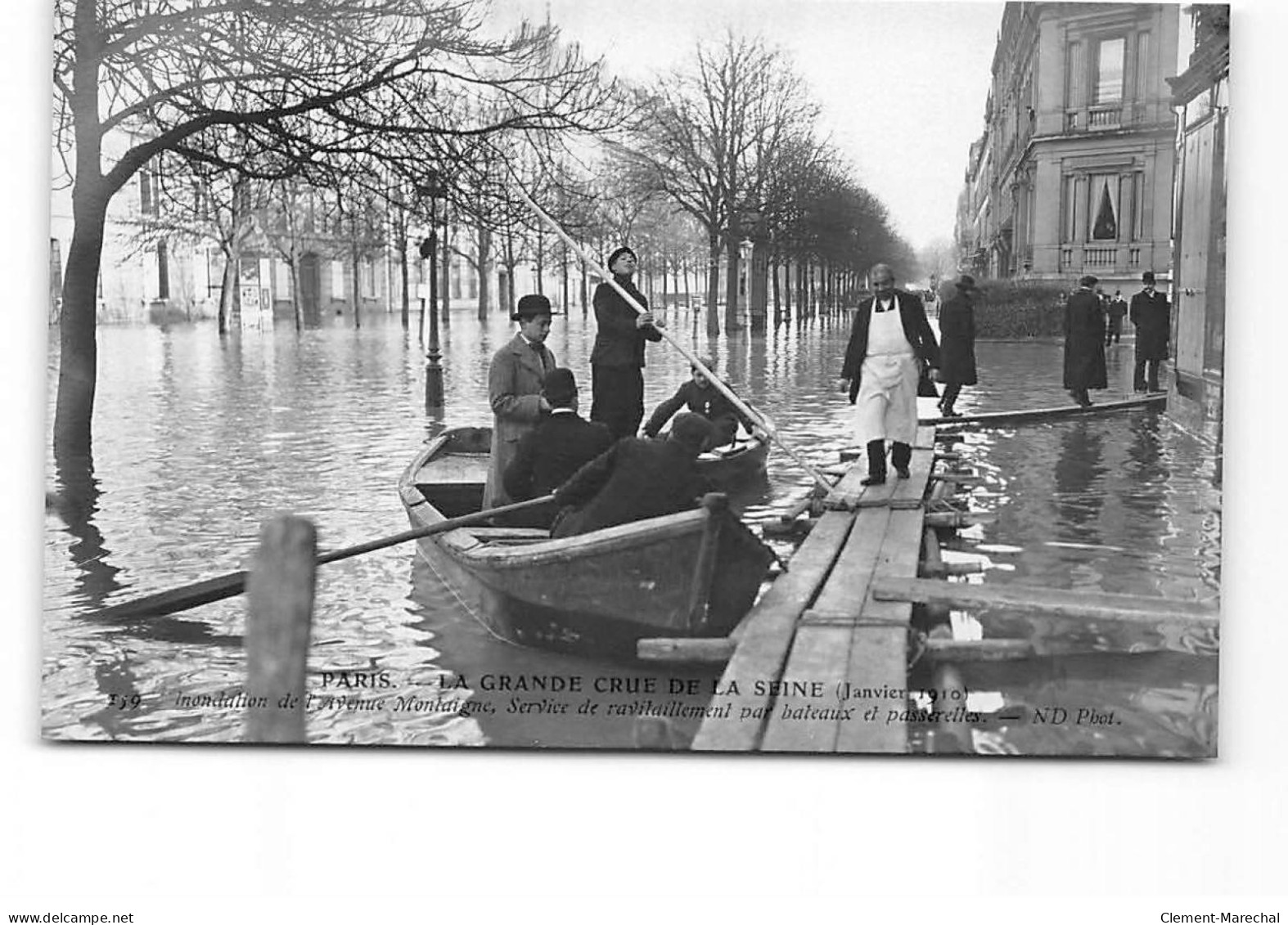 PARIS - La Grande Crue De La Seine - Janvier 1910 - Avenue Montaigne - Service De Ravitaillement - Très Bon état - Überschwemmung 1910