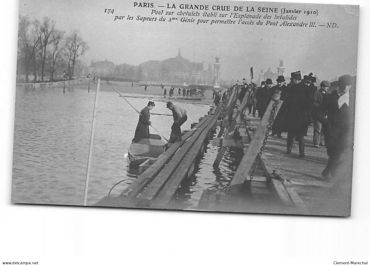 PARIS - La Grande Crue De La Seine - Janvier 1910 - Pont Sur Chevalet établi Esplanade Des Invalides - Très Bon état - Paris Flood, 1910