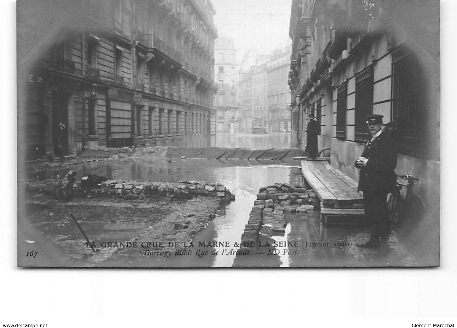 PARIS - La Grande Crue De La Seine - Janvier 1910 - Barrage établi Rue De L'Arcade - Très Bon état - Überschwemmung 1910