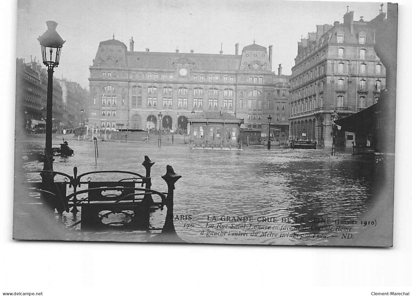 PARIS - La Grande Crue De La Seine - Janvier 1910 - La Rue Saint Lazare - Très Bon état - Überschwemmung 1910