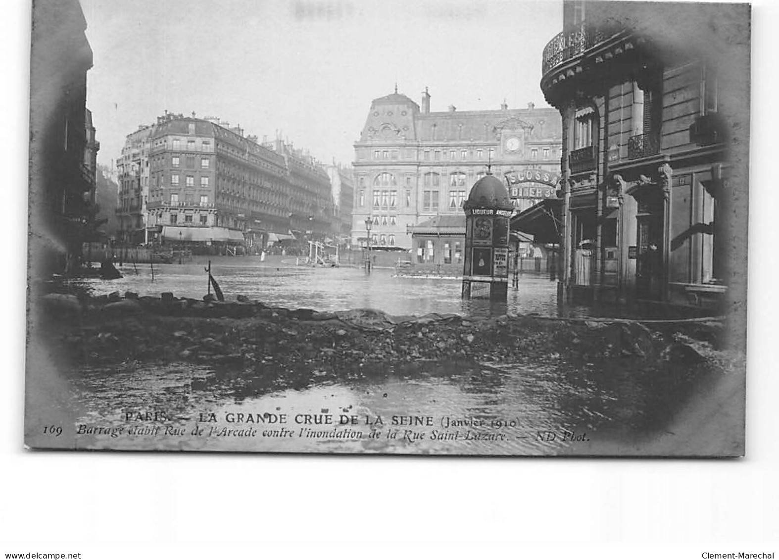 PARIS - La Grande Crue De La Seine - Janvier 1910 - Barrage établi Rue De L'Arcade - Très Bon état - Überschwemmung 1910