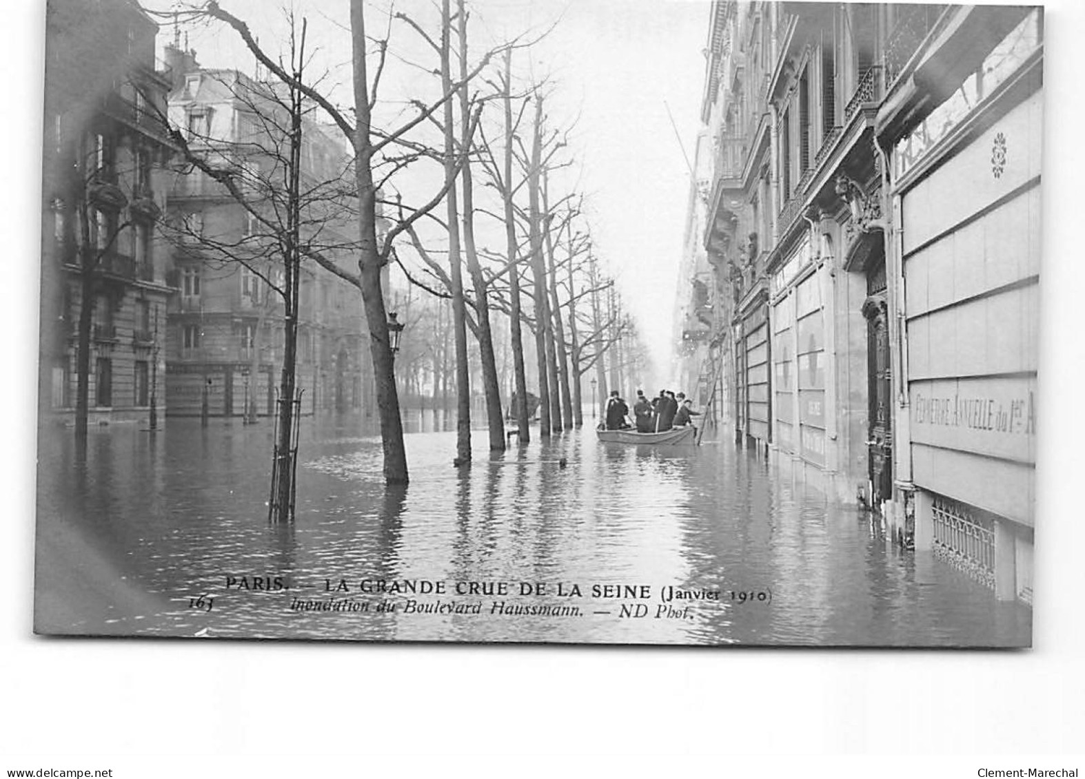 PARIS - La Grande Crue De La Seine - Janvier 1910 - Boulevard Haussmann - Très Bon état - Inondations De 1910