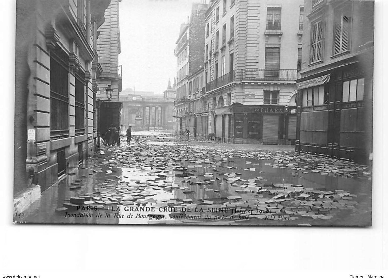 PARIS - La Grande Crue De La Seine - Janvier 1910 - Rue De Bourgogne - Très Bon état - Inondations De 1910