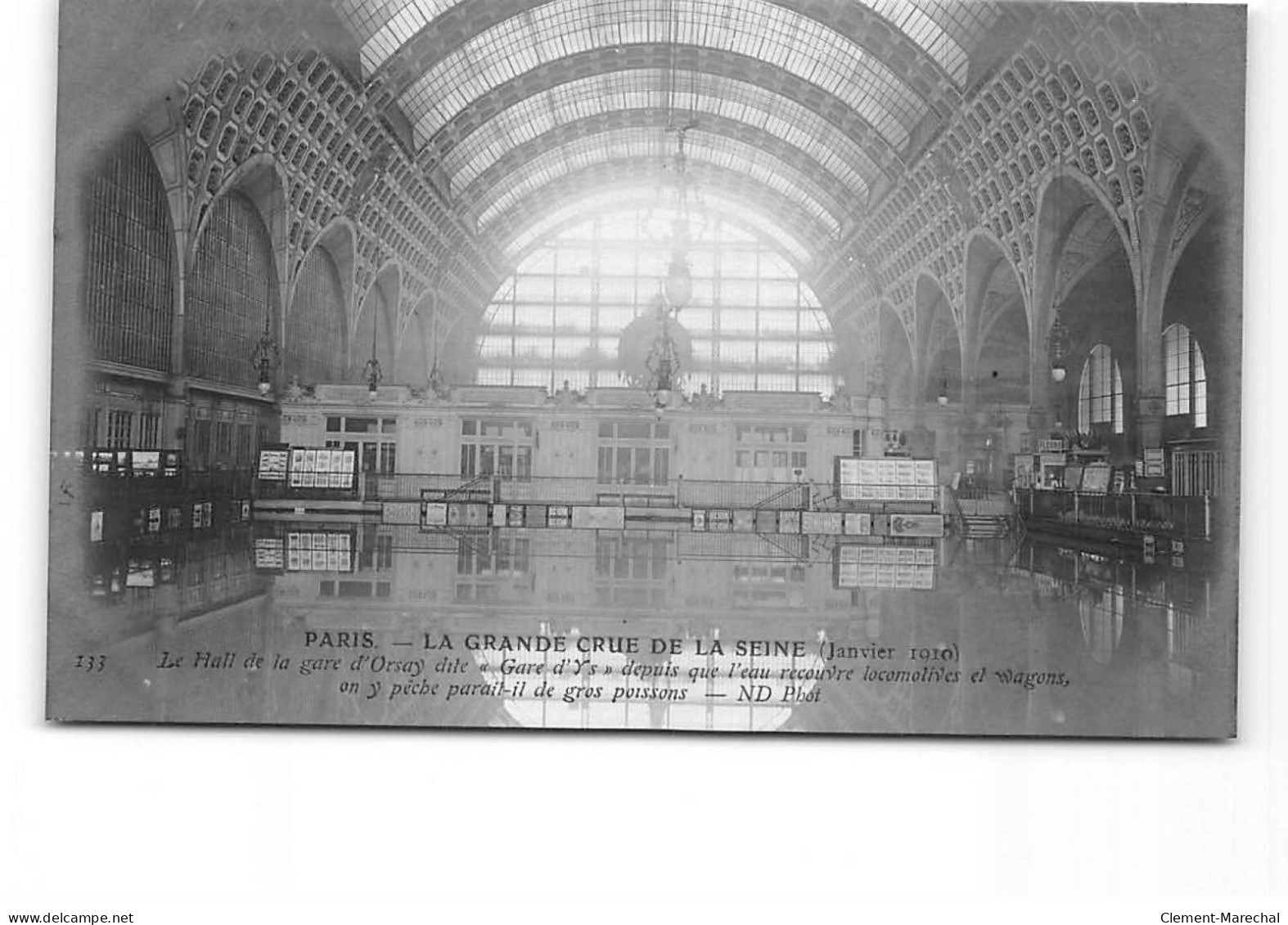 PARIS - La Grande Crue De La Seine - Janvier 1910 - Le Hall De La Gare D'Orsay - Très Bon état - Paris Flood, 1910