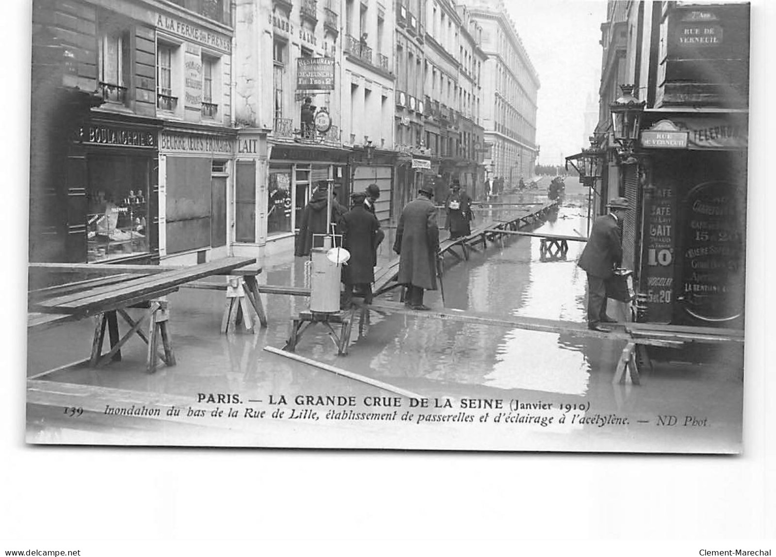 PARIS - La Grande Crue De La Seine - Janvier 1910 - Rue De Lille - Très Bon état - Inondations De 1910