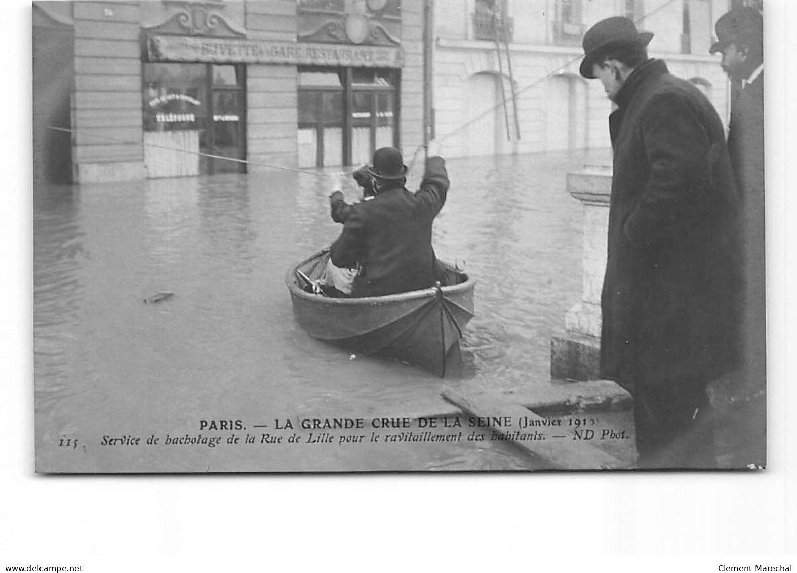 PARIS - La Grande Crue De La Seine - Janvier 1910 - Service De Bachotage De La Rue De Lille - Très Bon état - Inondations De 1910