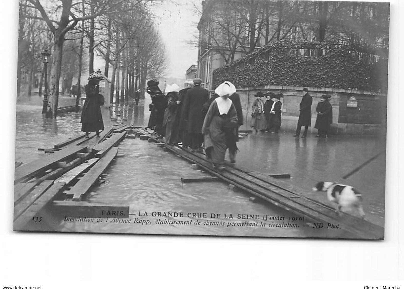 PARIS - La Grande Crue De La Seine - Janvier 1910 - Avenue Rapp - Très Bon état - Inondations De 1910