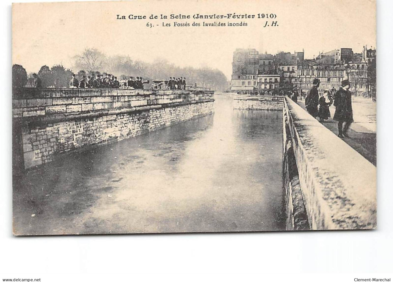 PARIS - La Crue De La Seine - Janvier 1910 - Les Fossés Des Invalides Inondés - Très Bon état - Inondations De 1910