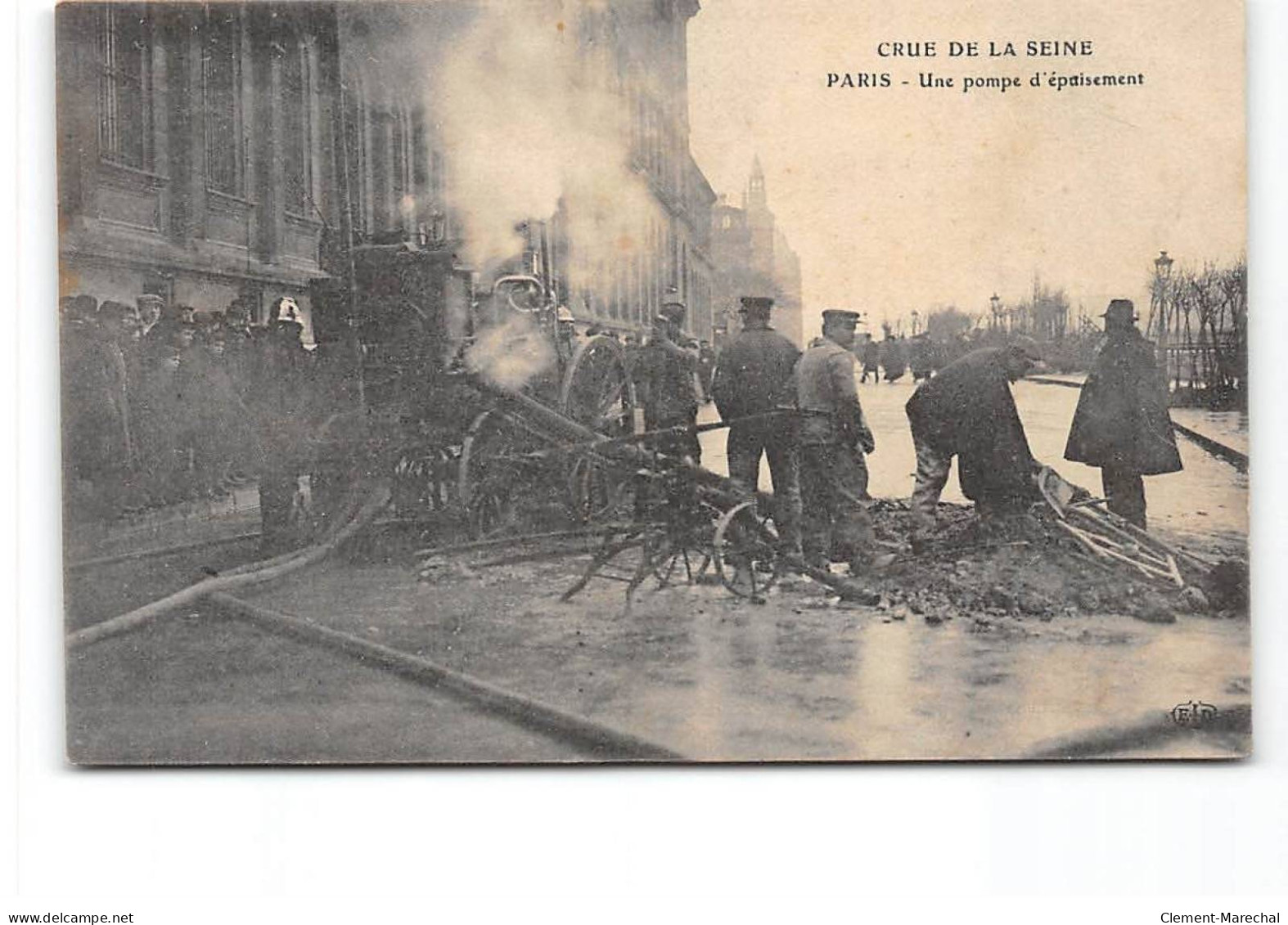PARIS - Crue De La Seine - Une Pompe D'épuisement - Très Bon état - Paris Flood, 1910