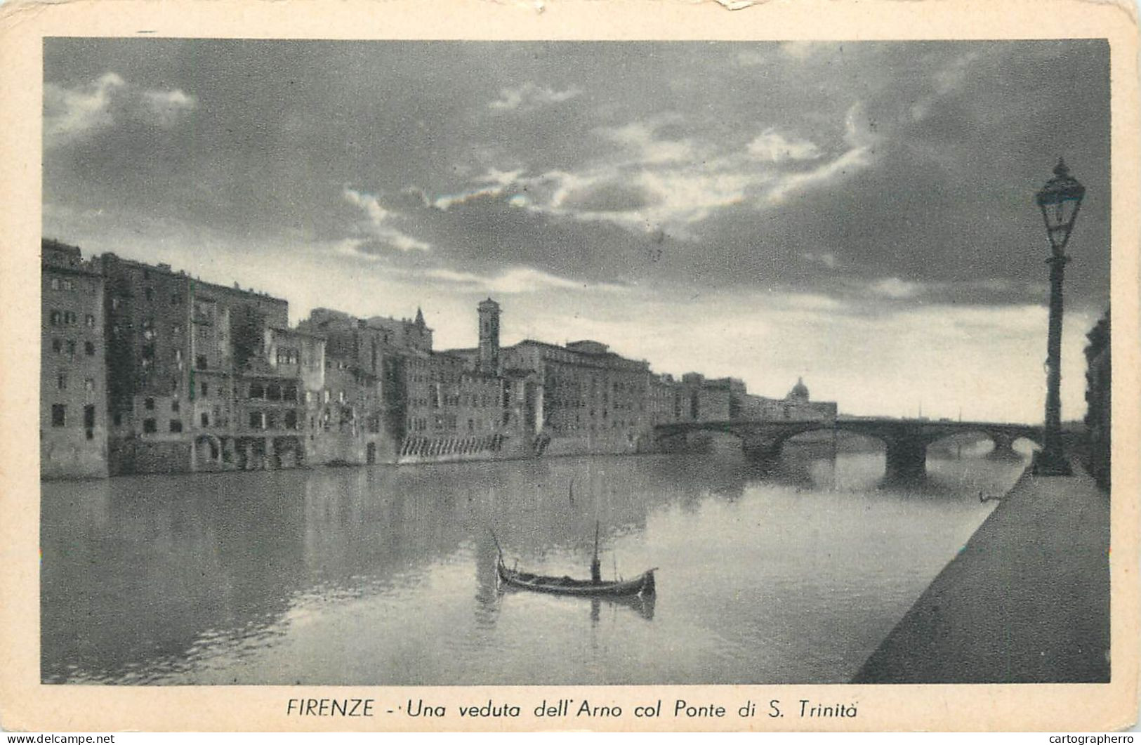 Postcard Italy Florence Arno River Gondola - Firenze (Florence)