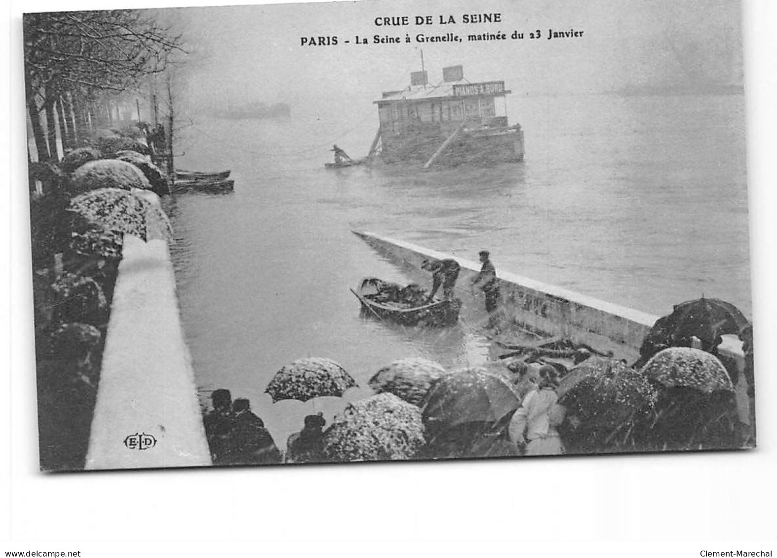 PARIS - Crue De La Seine - La Seine à Grenelle, Matinée Du 23 Janvier - Très Bon état - Inondations De 1910