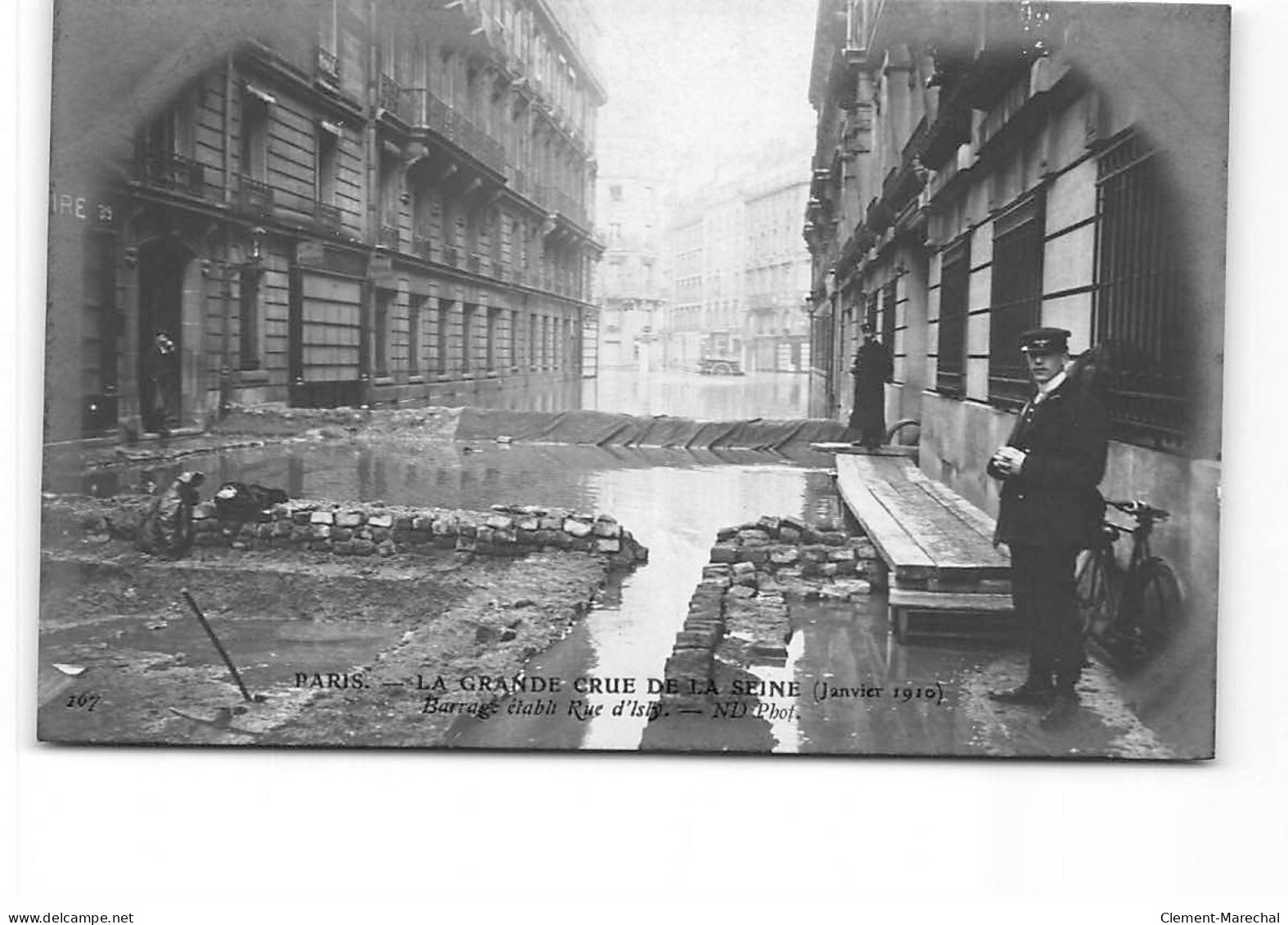 PARIS - La Grande Crue De La Seine - Janvier 1910 - Barrage Rue De L'Isly - Très Bon état - Inondations De 1910