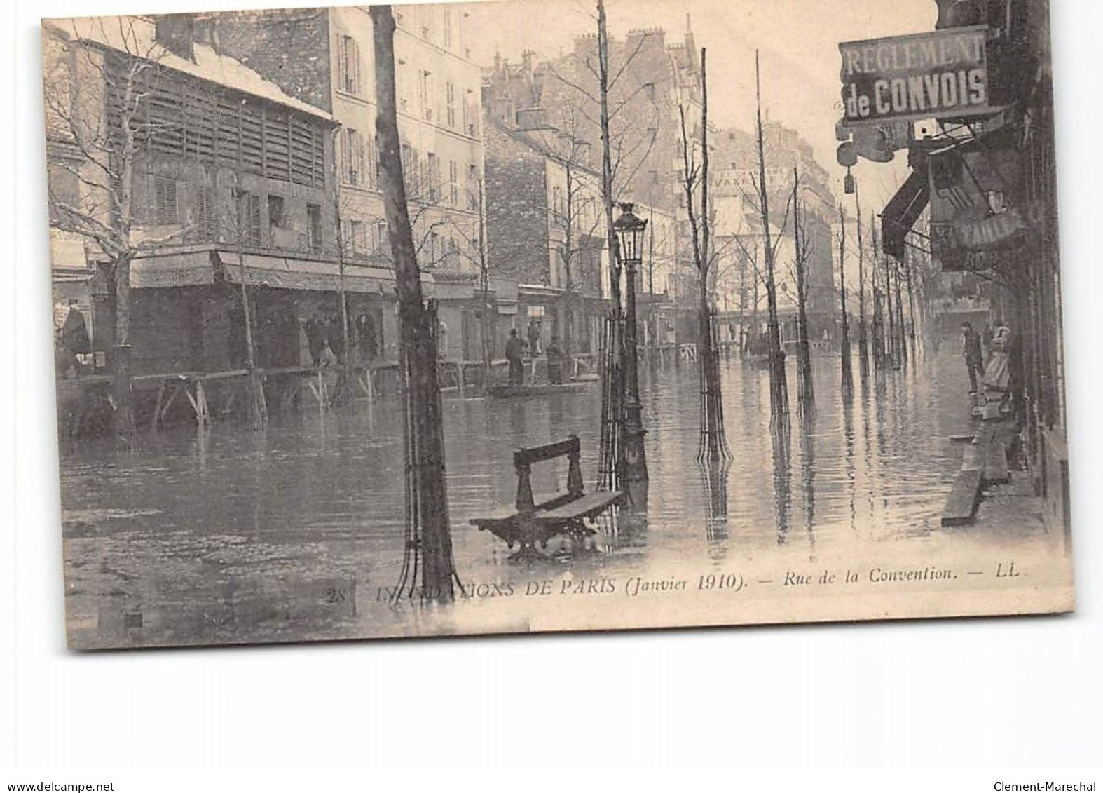 PARIS - Inondations De Paris - Janvier 1910 - Rue De La Convention - Très Bon état - Inondations De 1910