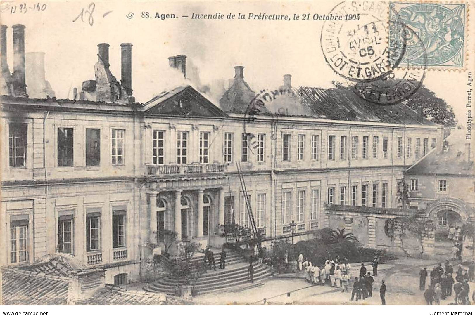AGEN - Incendie De La Préfecture, Le 21 Octobre 1904 - Très Bon état - Agen